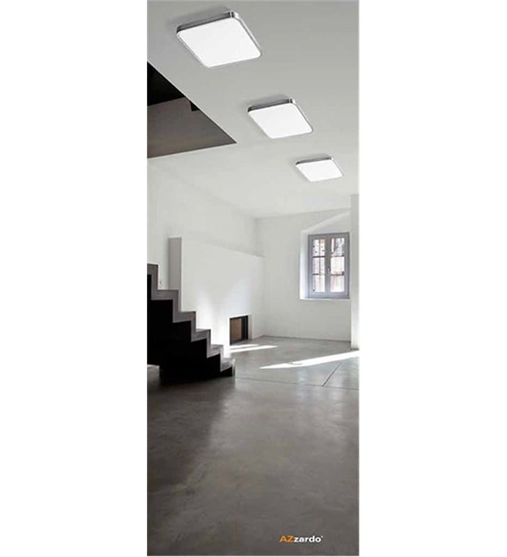 Duży kwadratowy plafon Quadro 65cm kolor aluminium
