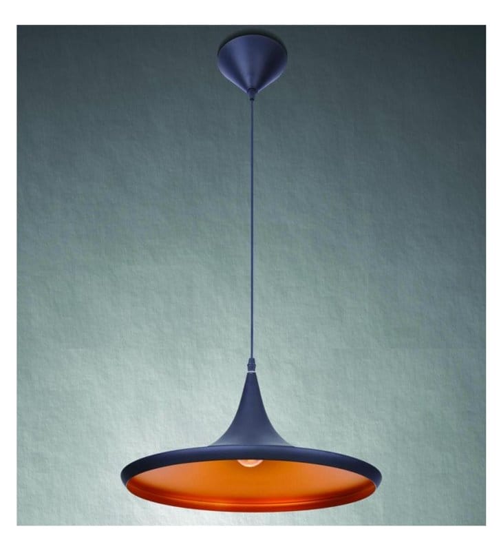 Lampa wisząca Chink czarno złota klosz rozłożysty okrągły