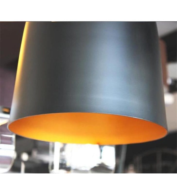 Lampa wisząca Fabio czarna środek złoty nad stół