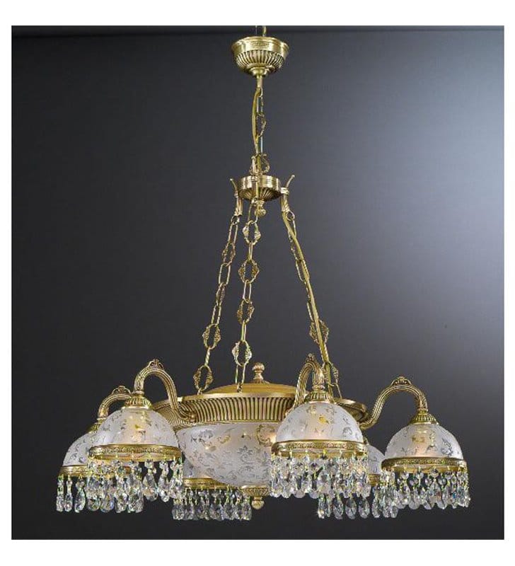 Stylowy żyrandol Brugherio kryształowa włoska lampa z amplą