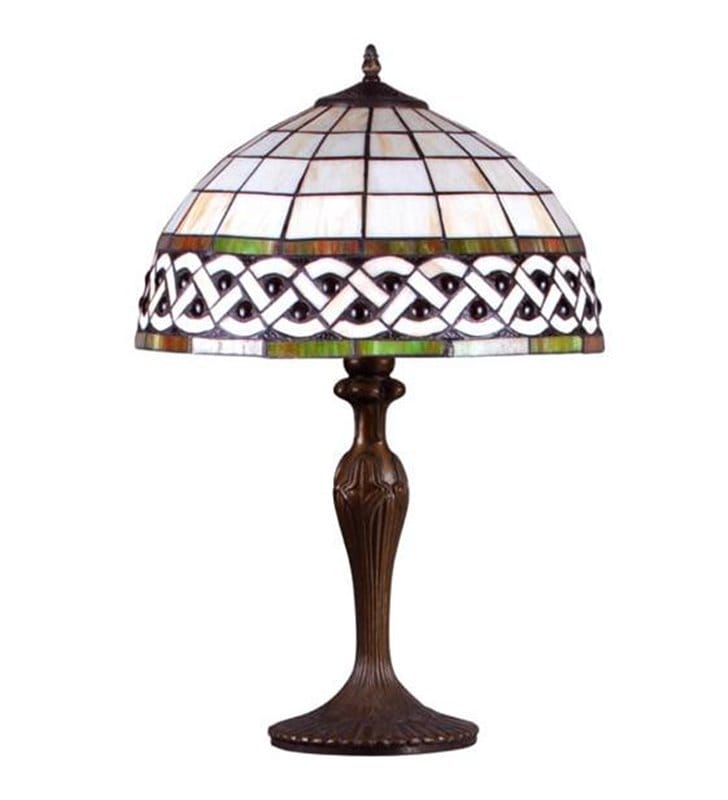 Lampa stołowa nocna Tiffany witrażowa klasyczna elegancka na komodę stolik nocny