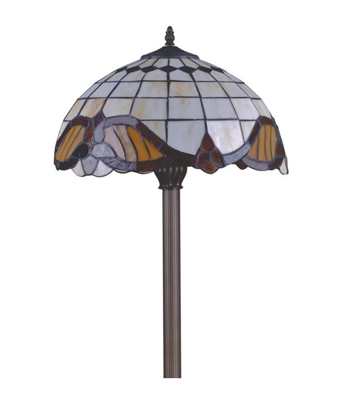 Stojąca lampa podłogowa do salonu sypialni Witraż styl Tiffany klasyczna 2 żarówki