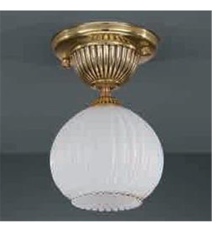 Lampa sufitowa Cesenatico złota klosz biała kula