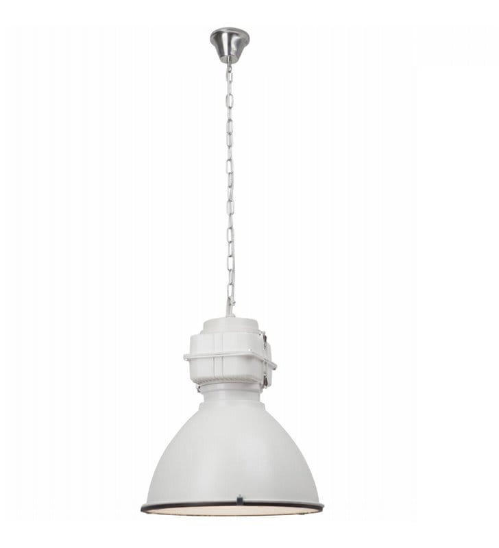 Lampa wisząca Boston metalowa w stylu industrialnym loftowym do nowoczesnego wnętrza biała