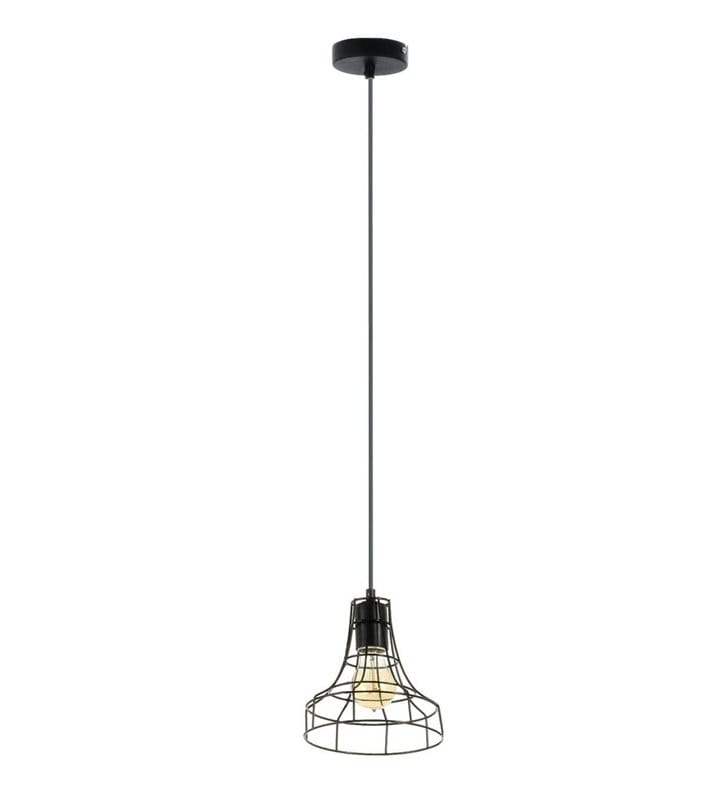 Lampa wisząca Outline czarna w stylu industrialnym loftowym klosz druciany ażurowy
