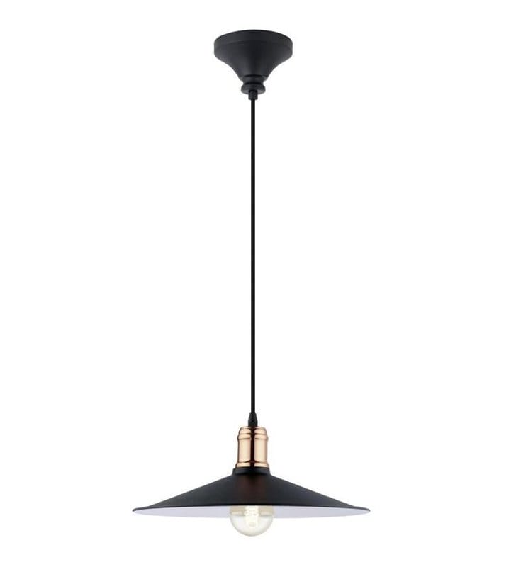 Lampa wisząca Bridport metalowa czarno miedziana w stylu vintage loftowym