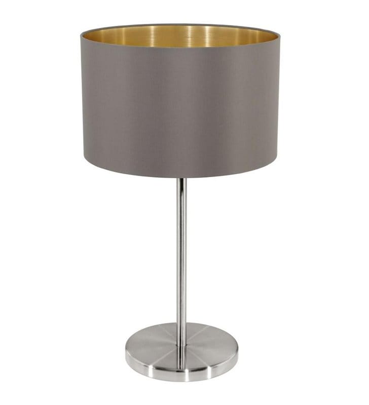 Lampa stołowa w kolorze cappuccino ze złotym środkiem Maserlo