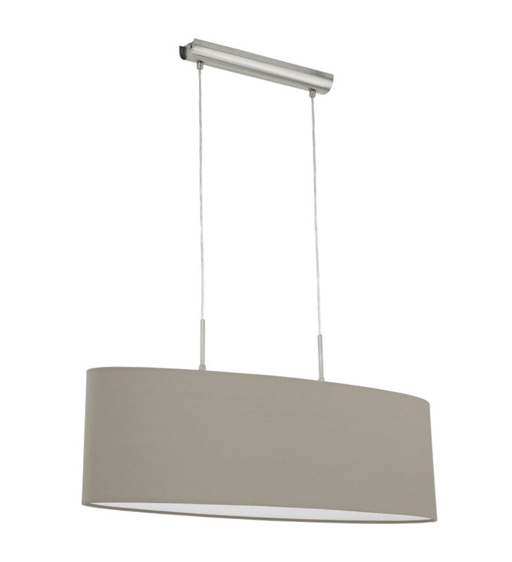 Lampa wisząca nad stół Pasteri abażur podłużny taupe 2xE27