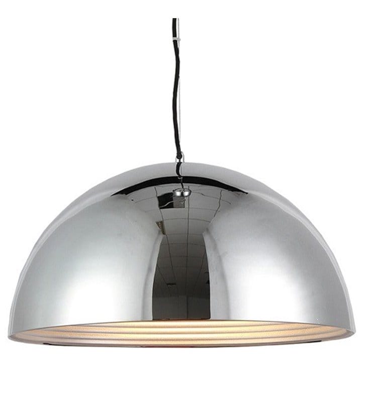 Lampa wisząca Modena chromowana klosz kopuła nowoczesna do kuchni jadalni salonu sypialni
