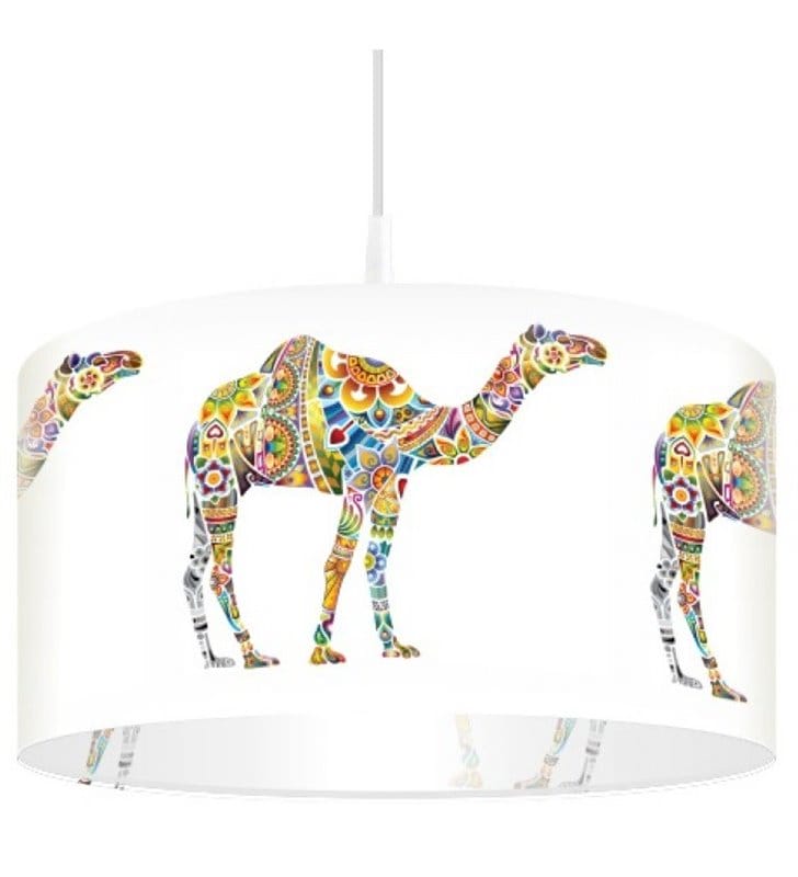 Lampa wisząca Egzotyczne Wielbłądy abażur z kolorowym nadrukiem