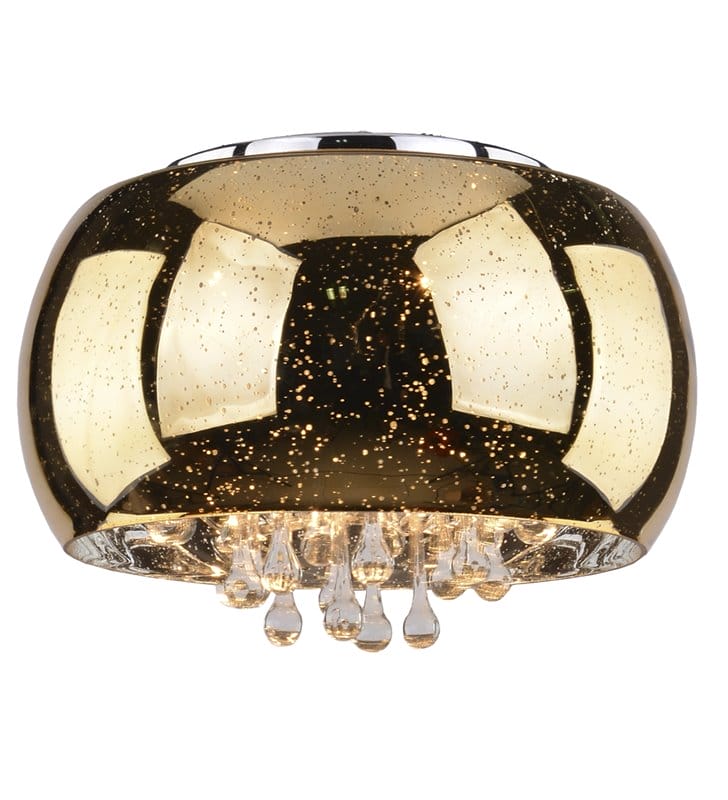 50cm plafon Astral klosz szklany złoty ozdobiony kryształami do salonu sypialni na przedpokój
