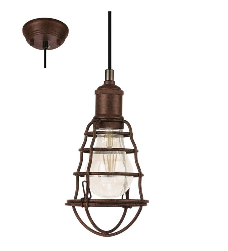 Lampa wisząca Port Seton w kolorze antycznego brązu styl loftowym industrialnym
