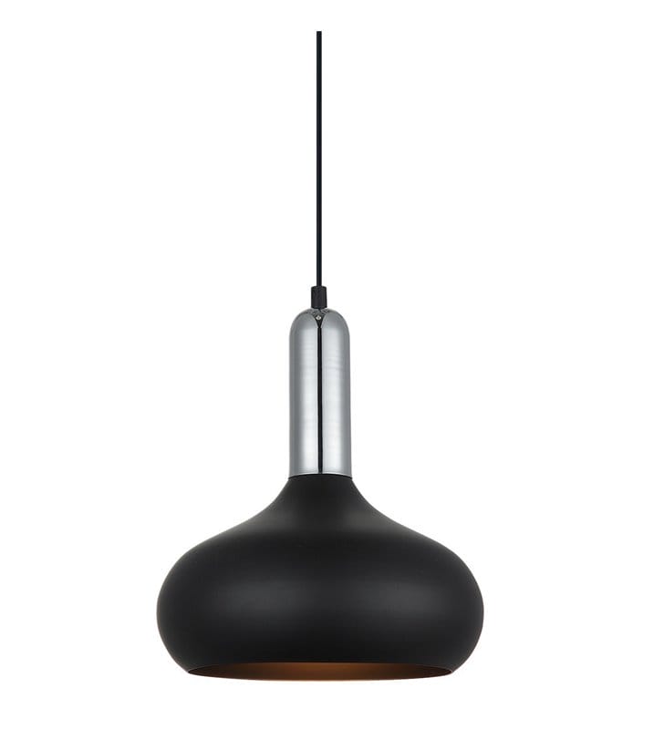 Lampa wisząca Quesmo czarna pękata metalowa nowoczesna