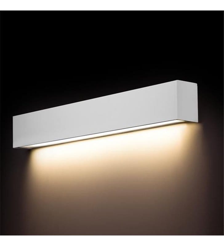 Kinkiet Straight White LED biały podłużny z metalu styl nowoczesny świeci w dół