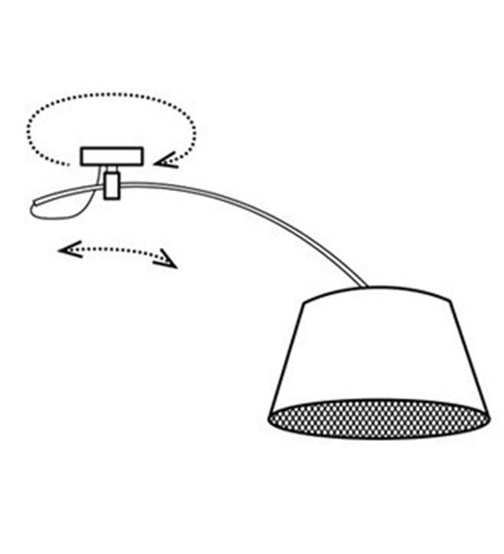 Lampa sufitowa wisząca Selena2 z regulacją długości szerokości możliwość obracania czarny abażur z przesłoną