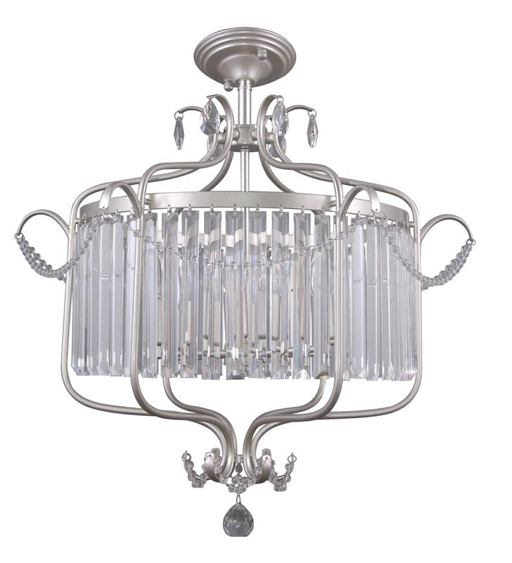 Kryształowa lampa sufitowa Rinaldo kolor srebrny szampański styl klasyczny duża do salonu jadalni sypialni pokoju dziennego