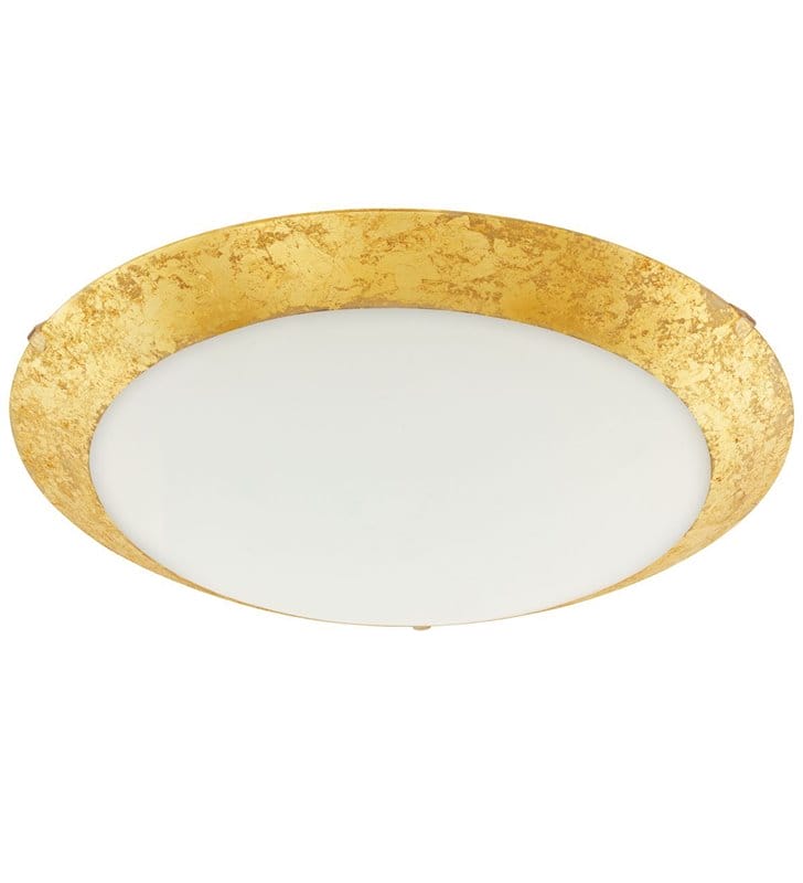 Plafon Montenovo LED złoty szklany okrągły 39cm - DOSTĘPNY OD RĘKI
