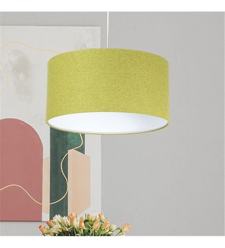 Lampa wisząca Fornax średnica abażura 50cm zielona z filcu do salonu sypialni kuchni jadalni nad stół