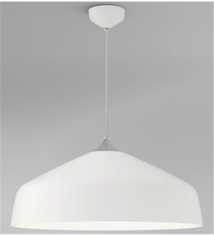 Lampa wisząca Ginestra biała okrągły klosz 50cm metal długość max ponad 3m