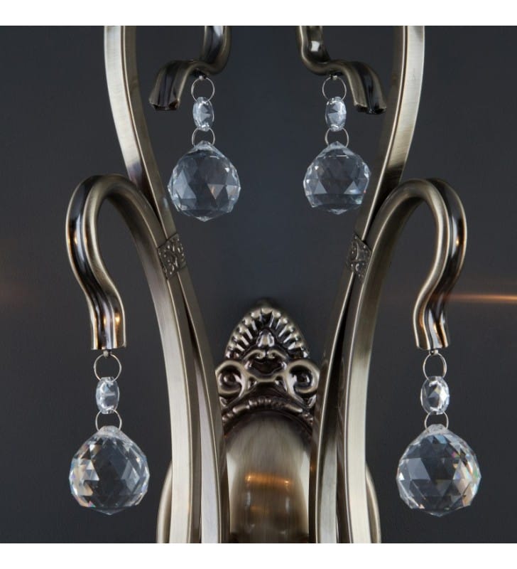 Podwójny klasyczny świecznikowy kinkiet Imperium świecznikowy z kryształami