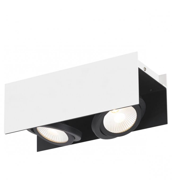 Nowoczesna biało czarna 2 punktowa lampa sufitowa plafon Vidago LED
