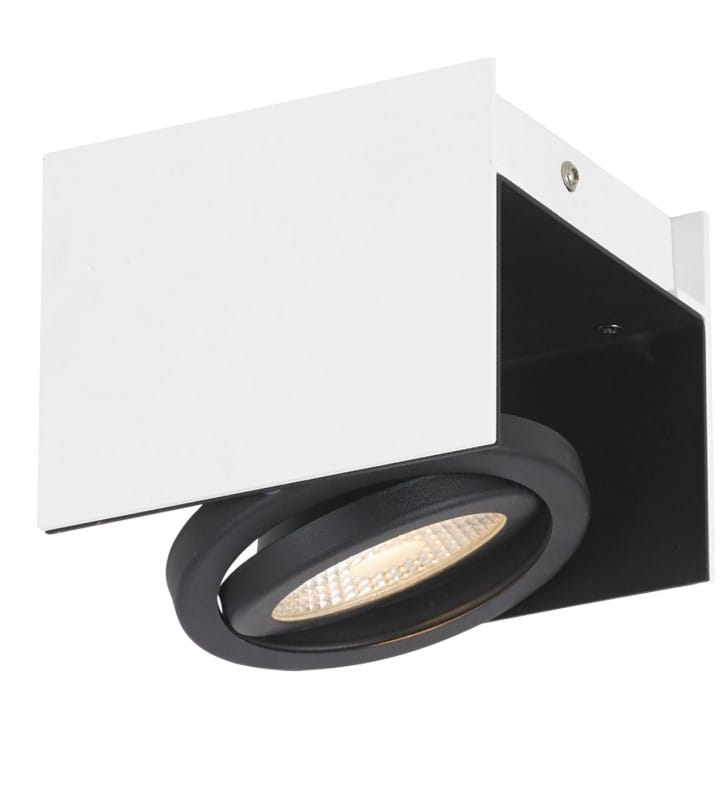 Nowoczesna biało czarna lampa sufitowa plafon Vidago LED