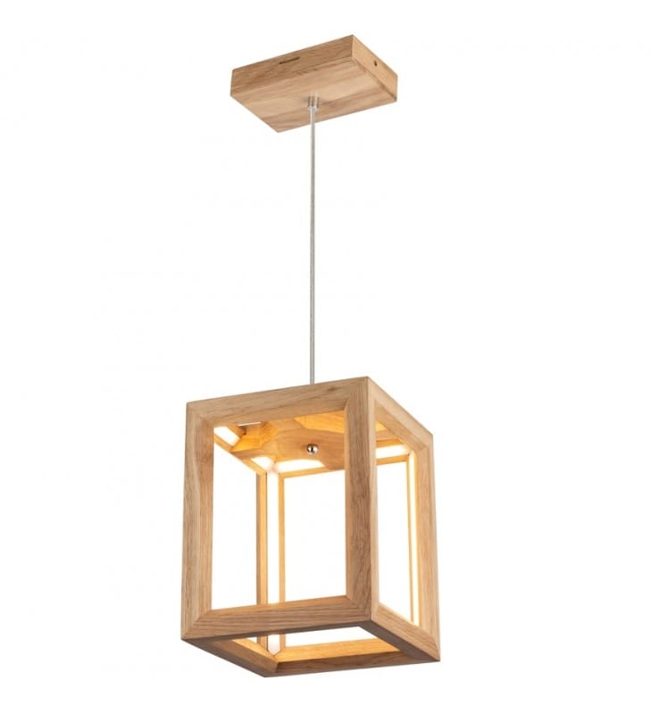 Lampa wisząca Kago LED z drewna dębowego do salonu sypialni jadalni kuchni