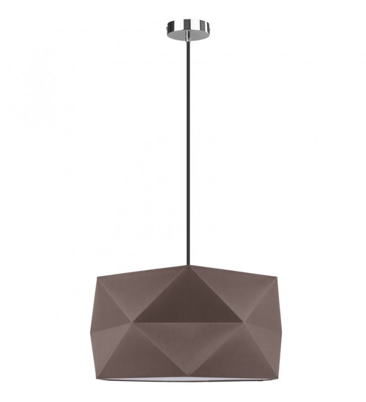 Geometryczna brązowa lampa wisząca Finja z antracytowym przewodem do salonu sypialni jadalni kuchni