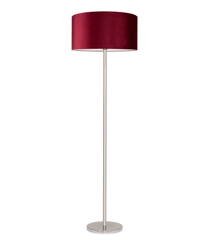 Lampa podłogowa Scarlett bordowy abażur z materiału do salonu sypialni