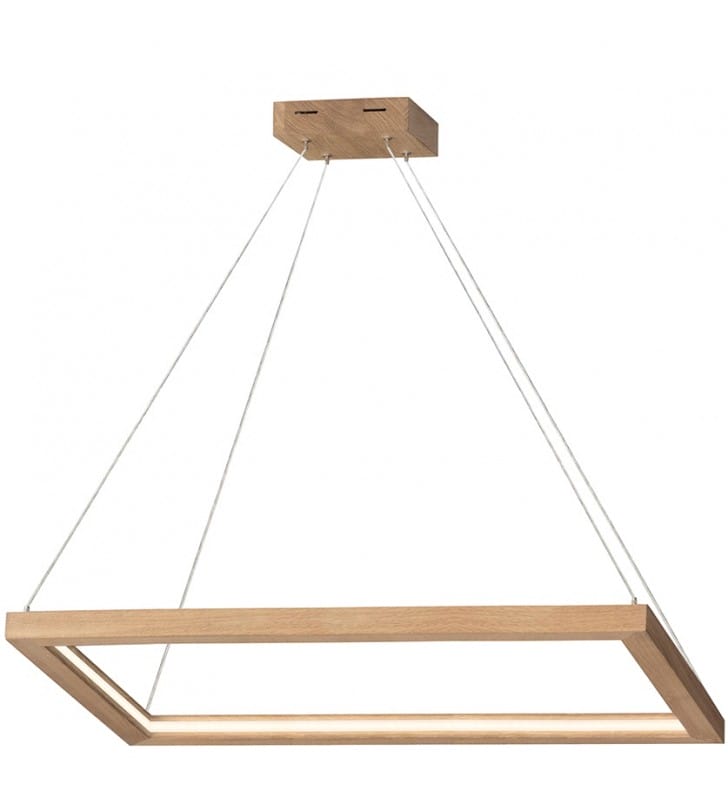 Legno drewniana dębowa prostokątna lampa wisząca LED do salonu sypialni jadalni kuchni