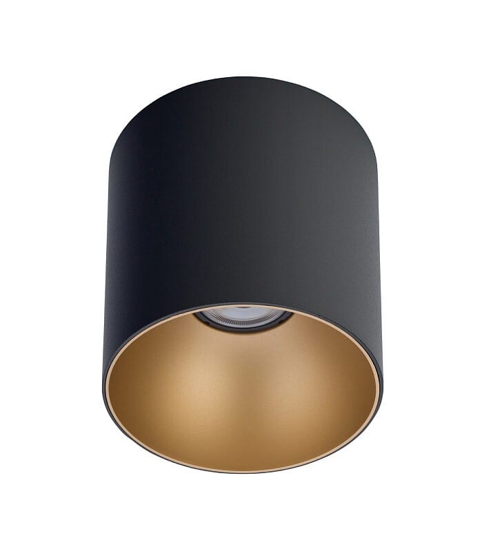 Oprawa Point Tone czarno złota natynkowa typu downlight do salonu sypialni kuchni na korytarz