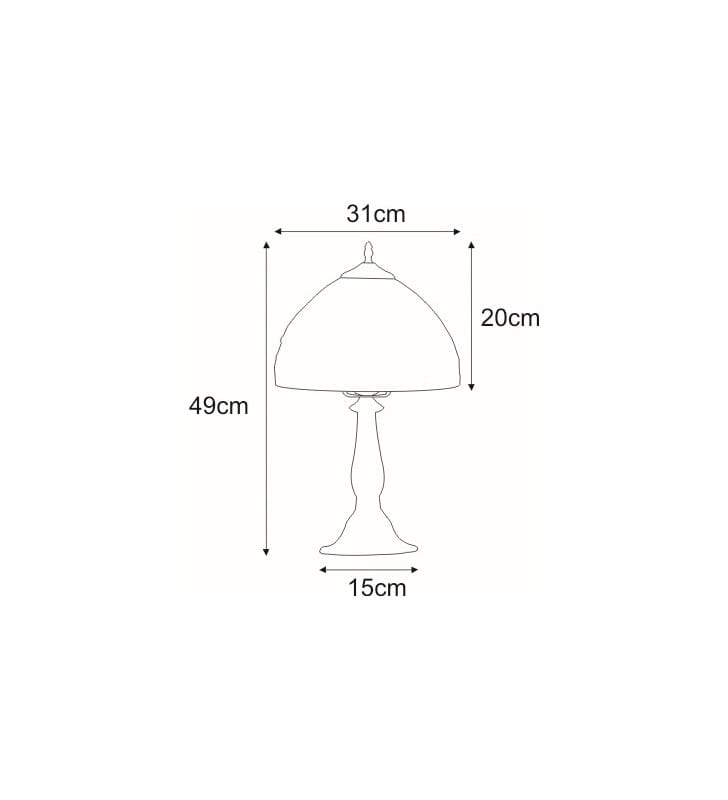 Beżowo brązowa witrażowa lampa stołowa Sargan wysokość 49cm