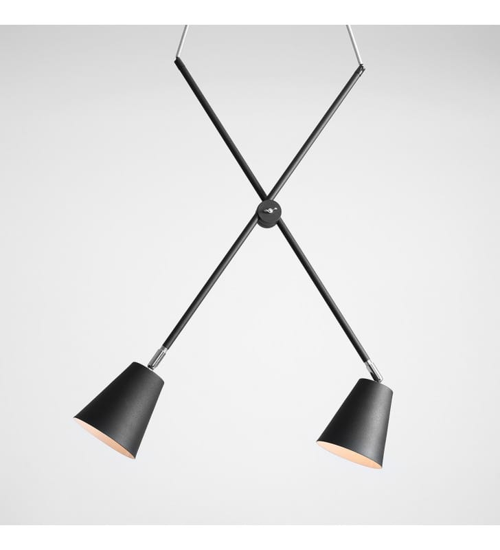 Nowoczesna podwójna lampa wisząca Arte czarna styl loft industrialny