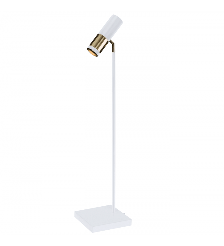Wysoka 95cm lampa gabinetowa Kavos nowoczesna biało złota