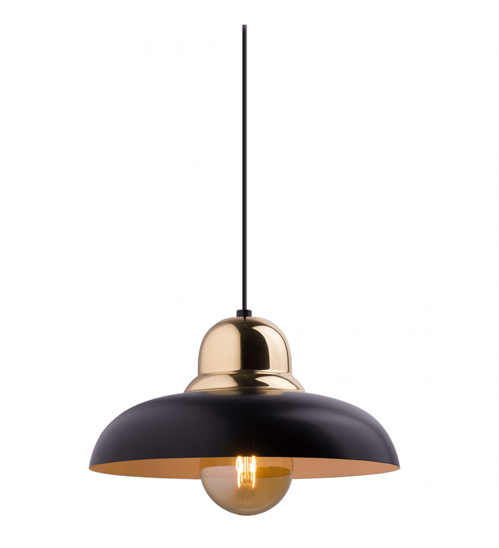 Lampa wisząca Oro II czarno złota z metalu średnica 31cm do salonu sypialni kuchni jadalni