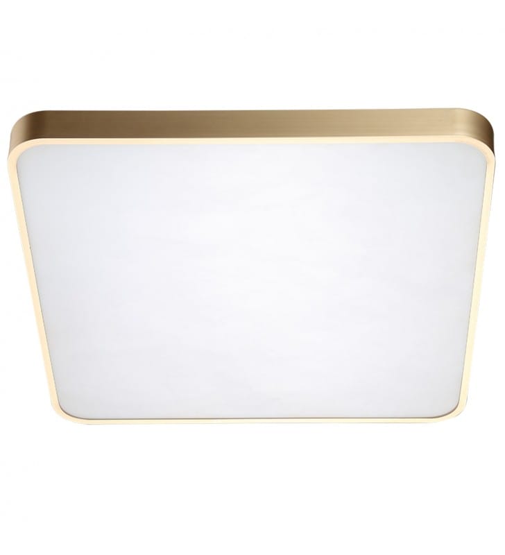Duży 80cm kwadratowy złoty nowoczesny plafon Sierra 4000K naturalna barwa światła