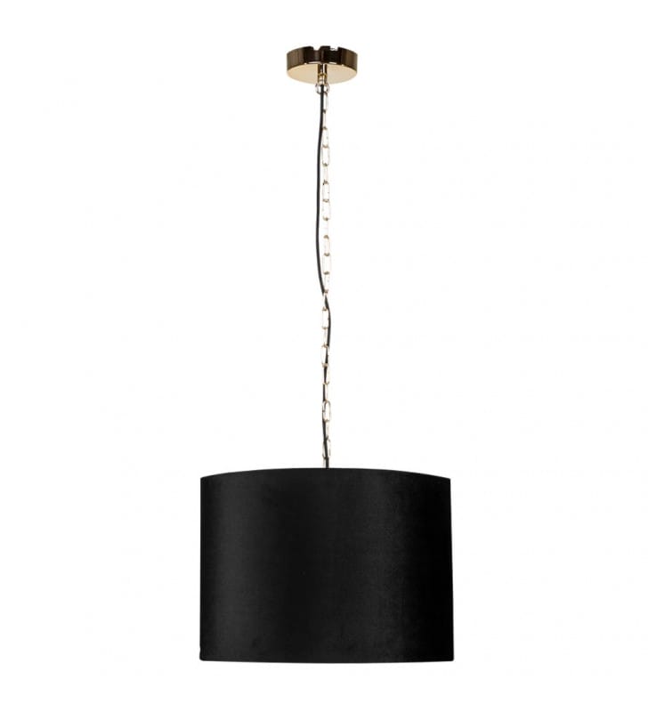 50cm lampa wisząca z czarnym abażurem i złotą podsufitką Inga do salonu sypialni jadalni kuchni