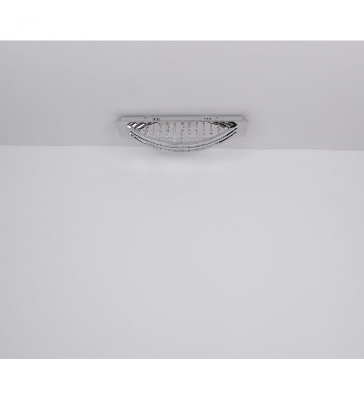 Prostokątny plafon z kryształami Gert LED RGB pilot ściemniacz oświetlenie nocne pamięć ustawień