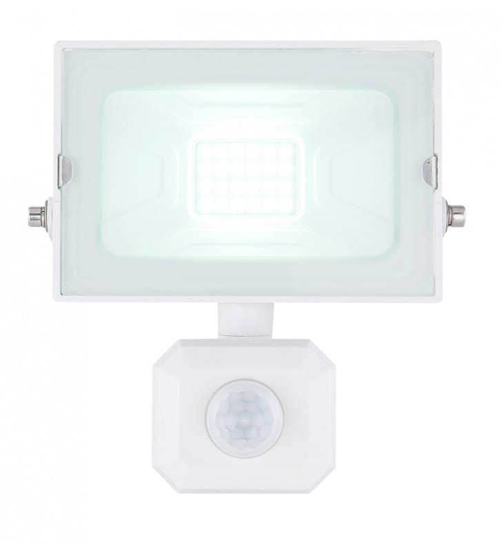 Biały naświetlacz ogrodowy lampa ścienna Helga I LED biały IP65 6000K z czujnikiem ruchu