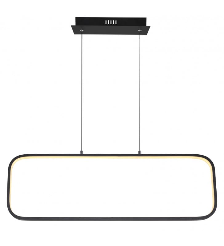 Prostokątny zwis Silla LED czarna ramka 3000K nad stół do jadalni do salonu sypialni