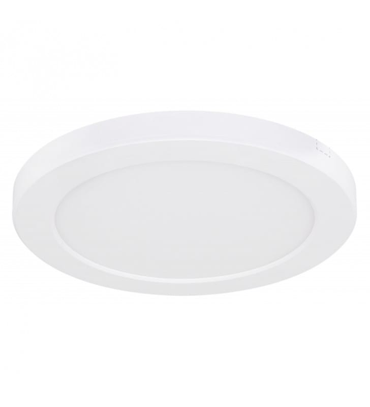 Okrągły biały płaski plafon LED Lasse nowoczesny bez zdobień do salonu kuchni sypialni na hol