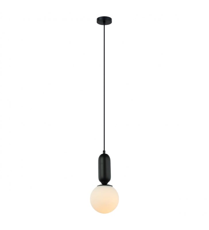 Aldeva nowoczesna czarna lampa wisząca do jadalni sypialni salonu klosz szklana kula Italux