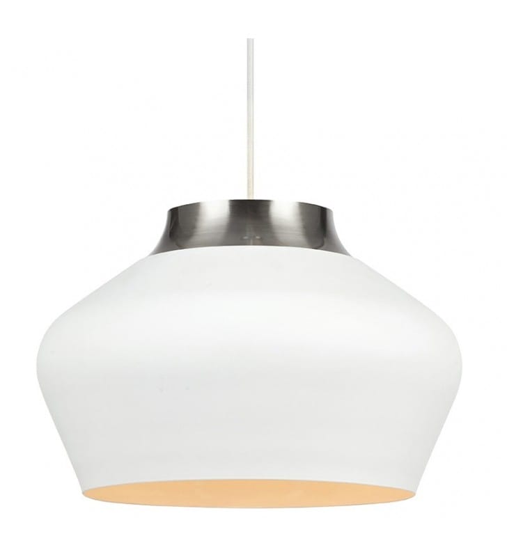Biała nowoczesna lampa wisząca Kom stalowe wykończenie długa 2m do kuchni jadalni sypialni salonu