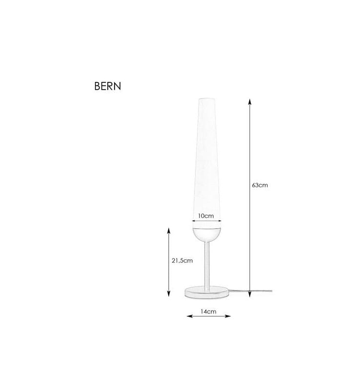 Lampa stołowa Bern mosiądz biały wysoki smukły klosz