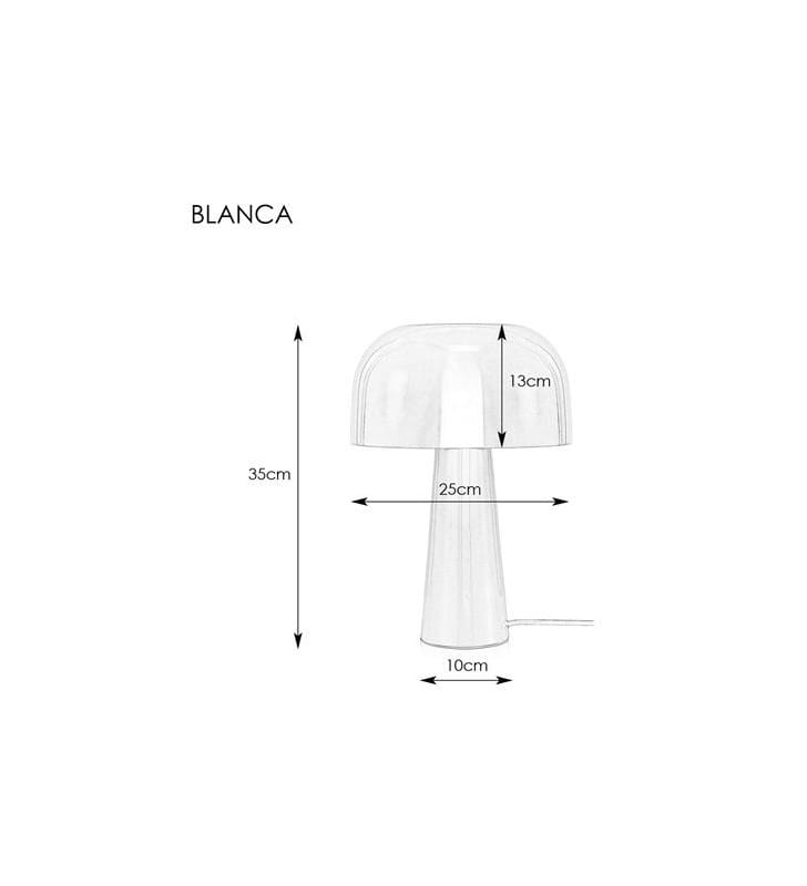 Patynowa lampa stołowa Blanca elegancka prosta forma do salonu sypialni na komodę