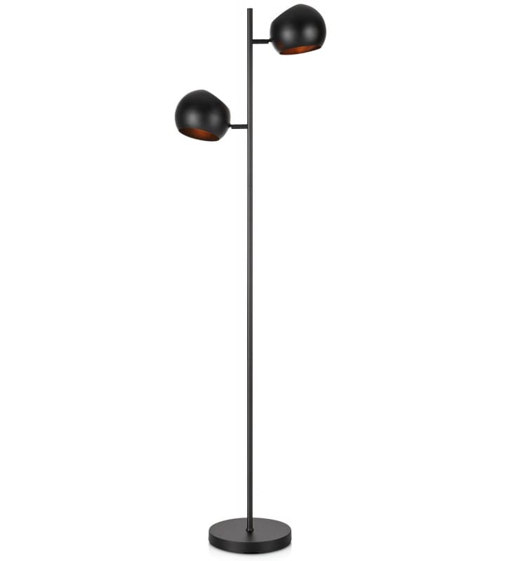 Lampa podłogowa Edgar metal czarna 2 klosze styl nowoczesny do salonu sypialni pokoju młodzieżowego