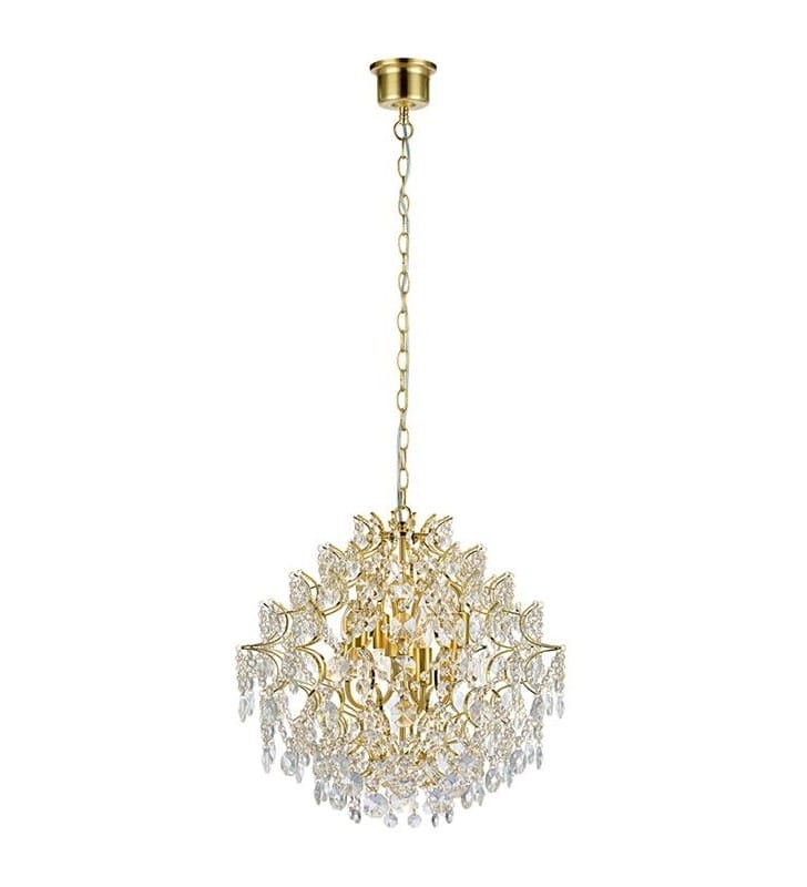 Lampa wisząca żyrandol Sofiero złoto bezbarwne kryształy do salonu sypialni nad stół do jadalni