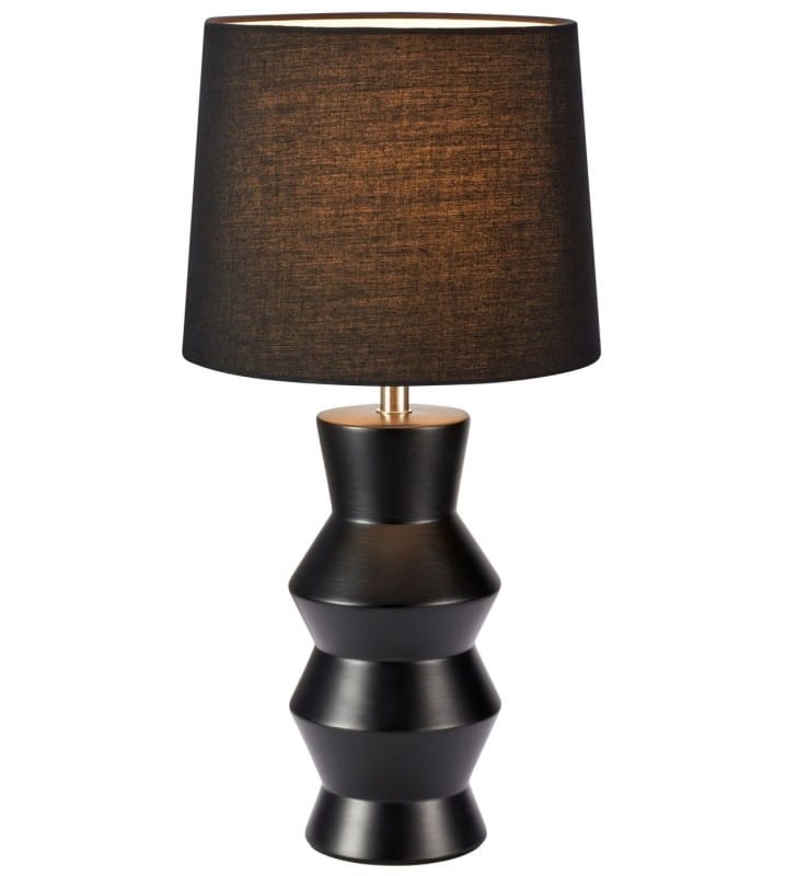 Lampa stołowa Sienna czarna z dekoracyjną ceramiczną podstawą