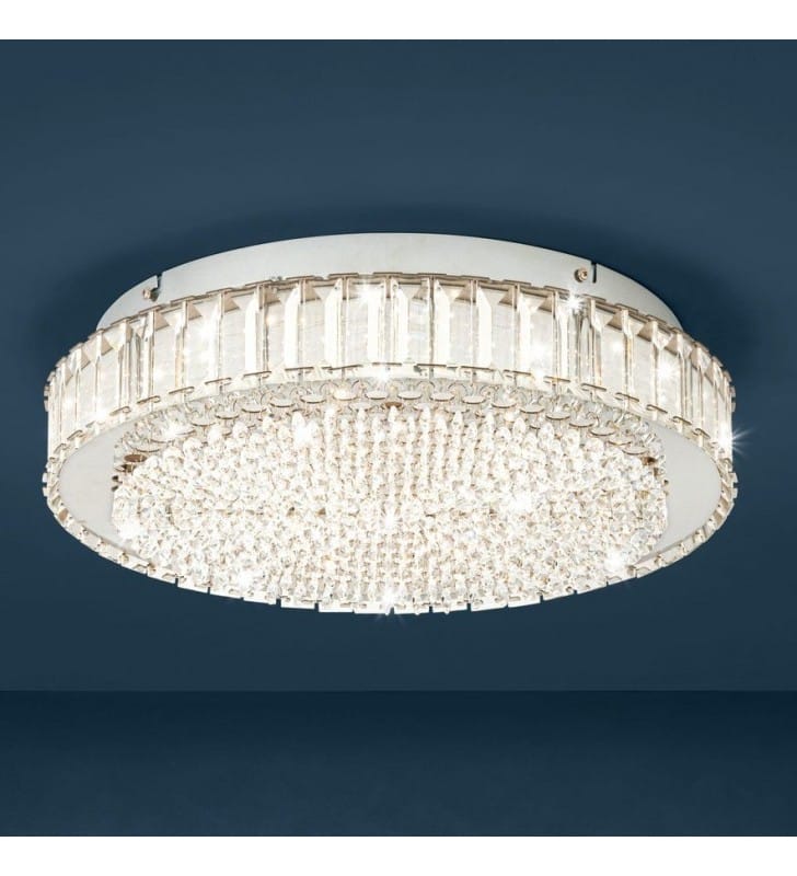 Plafon kryształowy w chromie Balparda LED 4000K 41cm do salonu sypialni z możliwością ściemniania Eglo