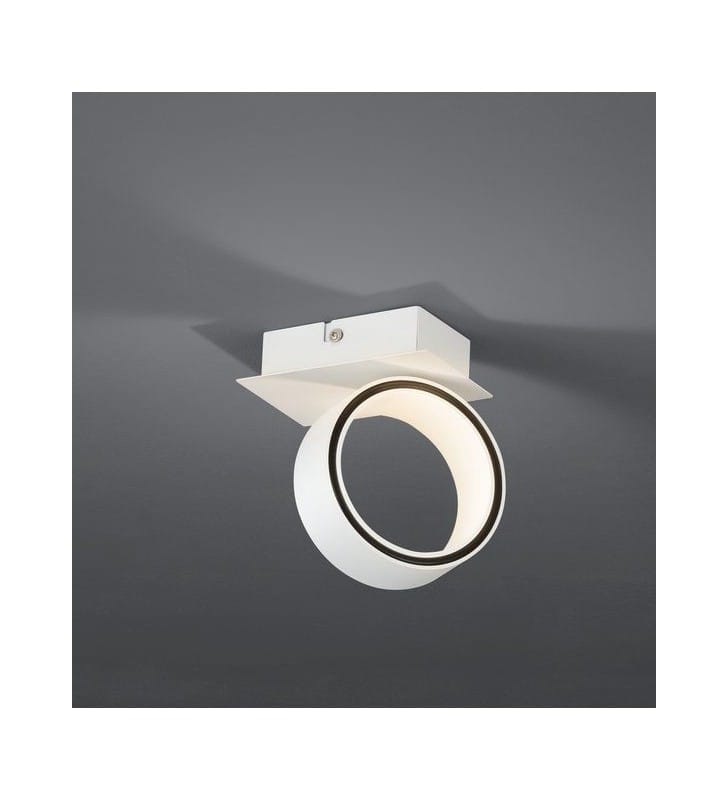 Pojedyncza nowoczesna biała lampa sufitowa pierścień Albariza LED